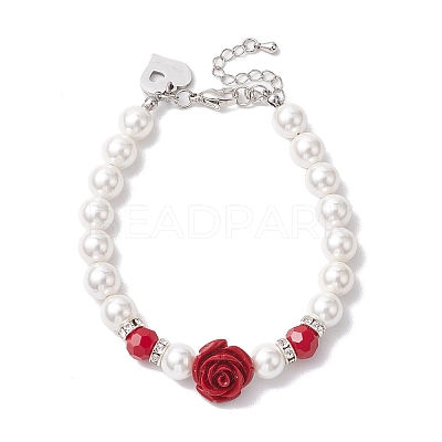Shell Pearl Beaded Bracelets BJEW-JB10704-1