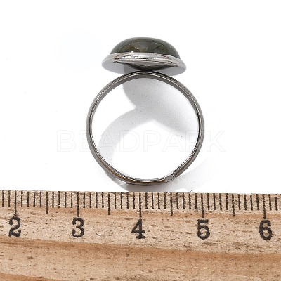 Half Round Natural Indian Agate Finger Rings RJEW-M062-01P-22-1