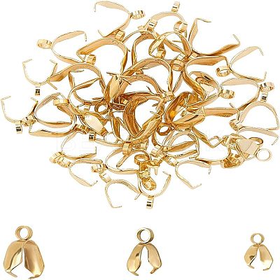 304 Stainless Steel Pendant Pinch Bails STAS-UN0005-04G-1
