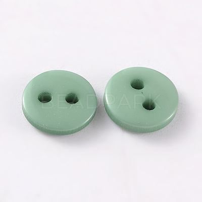 2-Hole Flat Round Resin Sewing Buttons for Costume Design BUTT-E119-34L-12-1