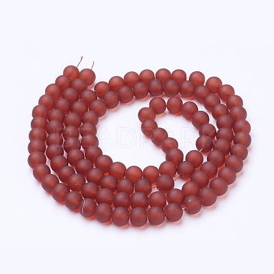 Baking Paint Transparent Glass Bead Strands X-GLAA-S031-8mm-06-1