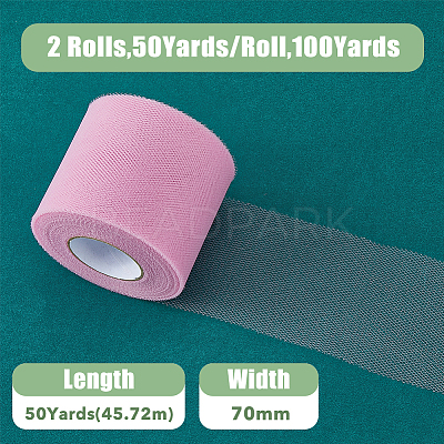 50 Yards Elastic Polyester Deco Mesh Ribbons SRIB-WH0011-129B-1
