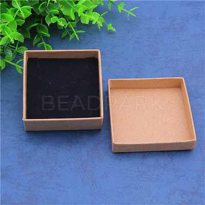 Kraft Paper Cardboard Jewelry Set Boxes CBOX-WH0001-D03-1