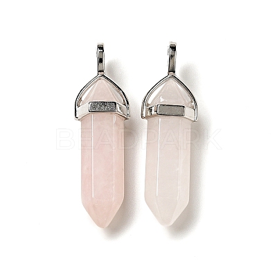 Natural Rose Quartz Double Terminated Pointed Pendants X-G-D415-12-1