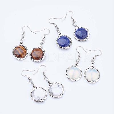 Natural Gemstone Dangle Earrings EJEW-JE02320-1