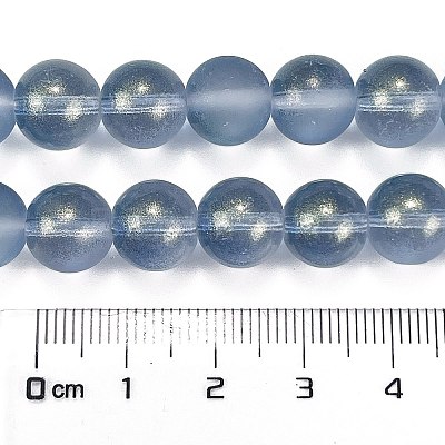 Frosted Transparent Glass Bead Strands GLAA-P065-10mm-10-1