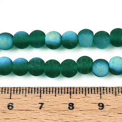 Frosted Transparent Glass Beads Strands GLAA-T032-T6mm-MBB21-1