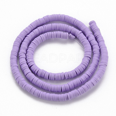 Handmade Polymer Clay Bead Strands CLAY-T002-4mm-57-1