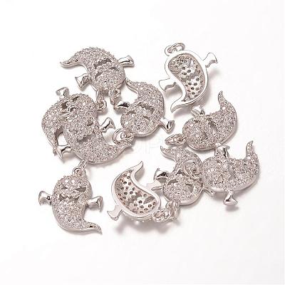 Halloween Brass Cubic Zirconia Pendants ZIRC-K026-02-M-NR-1