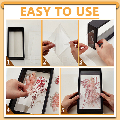 Rectangle Double Sided Clear Acrylic with Wood Display Cases ODIS-WH0038-237C-1
