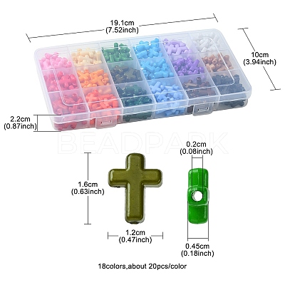 360Pcs 18 Colors Opaque Acrylic Beads SACR-FS0001-23-1