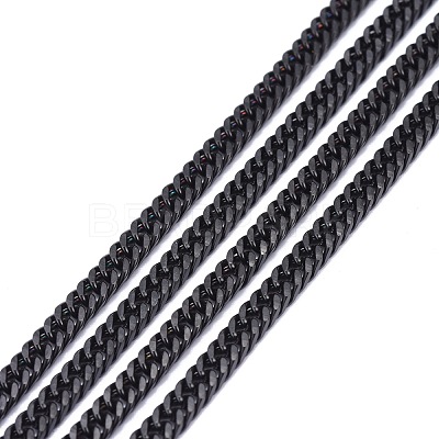 304 Stainless Steel Diamond Cut Curb Chains CHS-F013-02EB-1