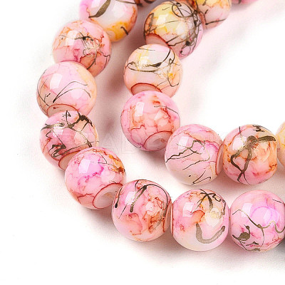 Baking Paint Glass Beads Strands DGLA-N003-8mm-B02-1