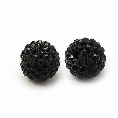Polymer Clay Rhinestone Beads X-RB-C1438-12mm-A02-1