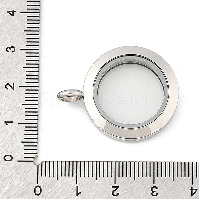 304 Stainless Steel Floating Locket Pendants STAS-E443-41P-03-1
