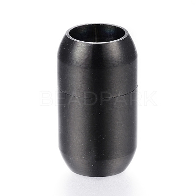 304 Stainless Steel Magnetic Clasps with Glue-in Ends X-STAS-G101-34B-1