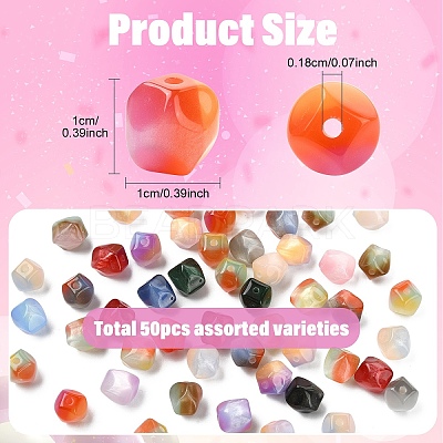 50Pcs Resin Beads RESI-YW0006-29-1