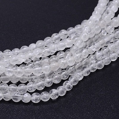 Natural Quartz Crystal Round Beads Strands G-J303-01-10mm-1