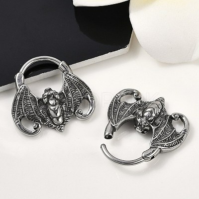 Bat 316 Surgical Stainless Steel Hoop Earrings X-EJEW-G416-31AS-1