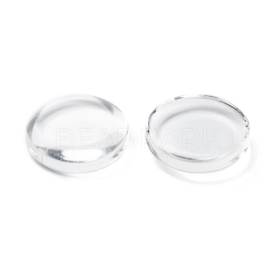 18MM Double-side Flat Round Transparent Glass Cabochons for Photo Craft Jewelry Making X-GGLA-S601-1-1