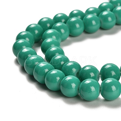 Painted Glass Bead Strands DGLA-S071-8mm-B31-1