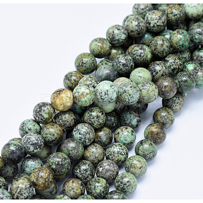Natural African Turquoise(Jasper) Beads Strands LS-G-D840-90-10mm-1