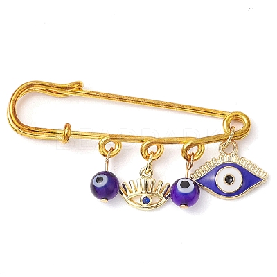 Blue Evil Eye Resin & Alloy Enamel Eye Charm Kilt Pins JEWB-BR00177-1