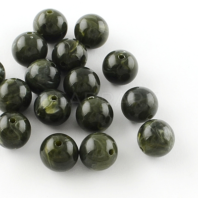 Acrylic Imitation Gemstone Beads OACR-R029-10mm-20-1