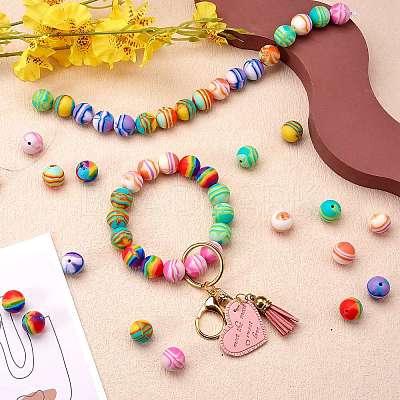 WEWAYSMILE 70Pcs 7 Styles 15mm Silicone Round Beads Making Kit JX487A-1