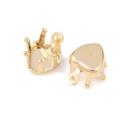 Heart Brass Sew on Prong Settings KK-C163-14B-G-1
