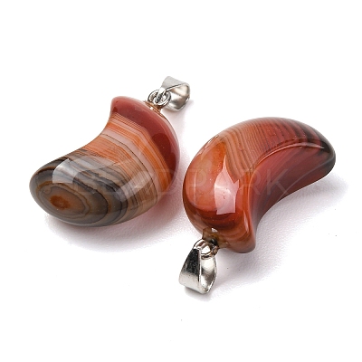Natural Banded Agate Pendants G-F820-02L-04-1
