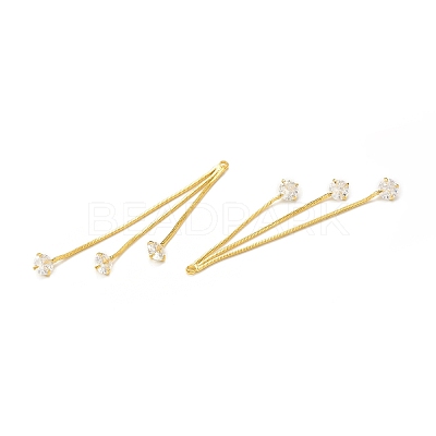 Clear Glass Tassel Pendnants KK-P228-16G-1