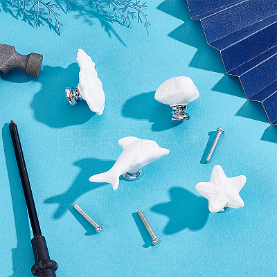 4 Bags 4 Styles Porcelain Drawer Knobs FIND-WR0012-93A-1