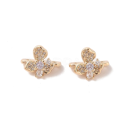 Brass Micro Pave Cubic Zirconia Slide Charms KK-B100-059G-1