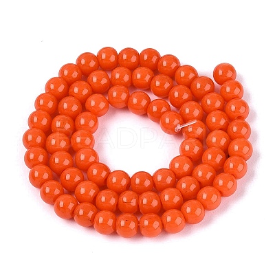 Opaque Solid Color Glass Beads Strands X-GLAA-T032-P6mm-18-1