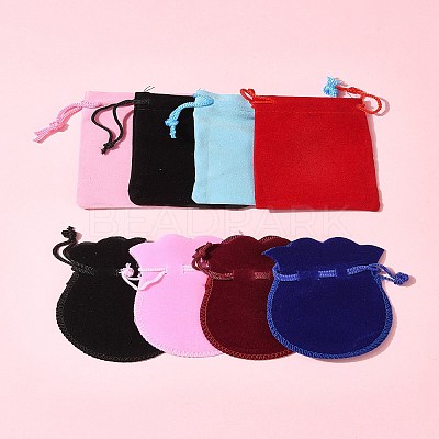 48Pcs 8 Colors Velvet Cloth Drawstring Bags TP-FS0001-01-1