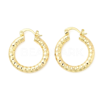 Brass Two Tone Hoop Earrings EJEW-B117-06C-G-1