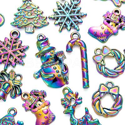 20Pcs 10 Style Rainbow Color Alloy Pendants FIND-LS0001-13MC-1
