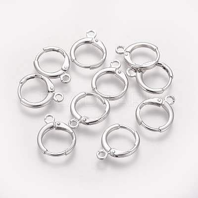 Brass Huggie Hoop Earring Findings X-KK-L179-04P-A-1