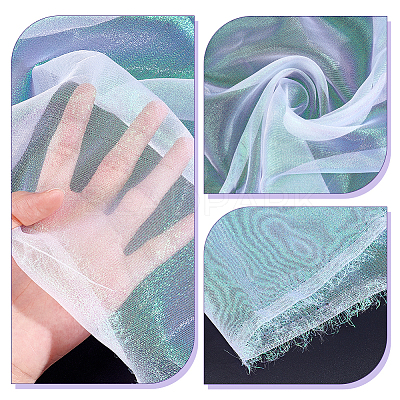 Polyester Organza Laser Fabric AJEW-WH0314-933-1