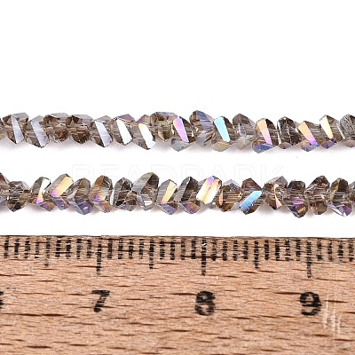 Electroplate Transparent Glass Beads Strands EGLA-Q139-01A-A06-1