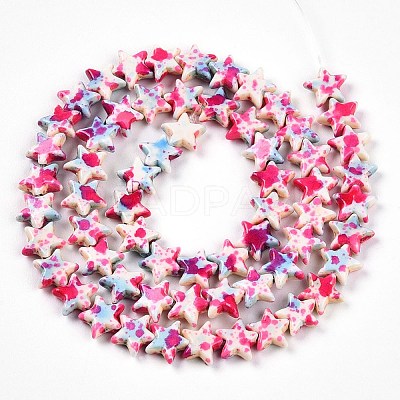 Spray Painted Synthetic Turquoise Beads Strands UNKW-T001-11K-02-1