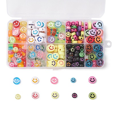290Pcs Opaque & Transparent Acrylic Beads MACR-FP0001-10-1