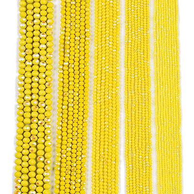 Electroplate Opaque Solid Color Glass Beads Strands EGLA-A044-P6mm-L04-1