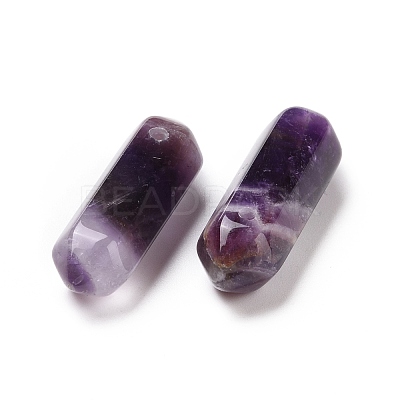 Natural Amethyst Double Terminal Pointed Pendants G-C007-02B-08-1