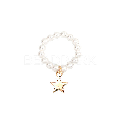 Plastic Imitation Pearl & Alloy Finger Rings FS-WG241E1-15-1