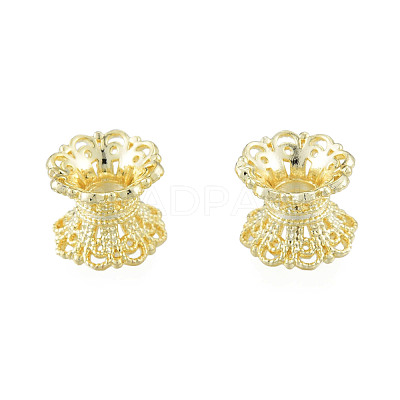 Brass Double Bead Caps KK-N259-23-1
