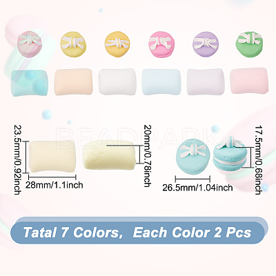 21Pcs 14 Style Mini Handmade Polymer Clay Imitation Marshmallow/Macaron Model DJEW-CA0001-35-1