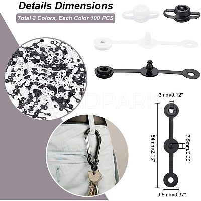 200Pcs 2 Colors Resin Female Buckle Disposable Snap KY-NB0001-53-1