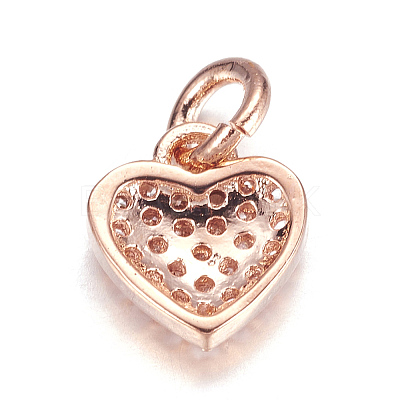 Brass Micro Pave Cubic Zirconia Charms LS-ZIRC-P060-41RG-1
